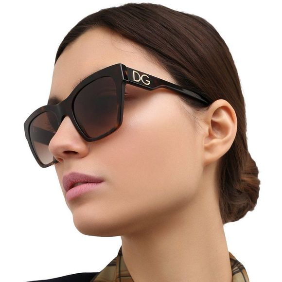 D&G DG4384 502/13 Sunglasses Havana Brown Square Women - Picture 4 of 10